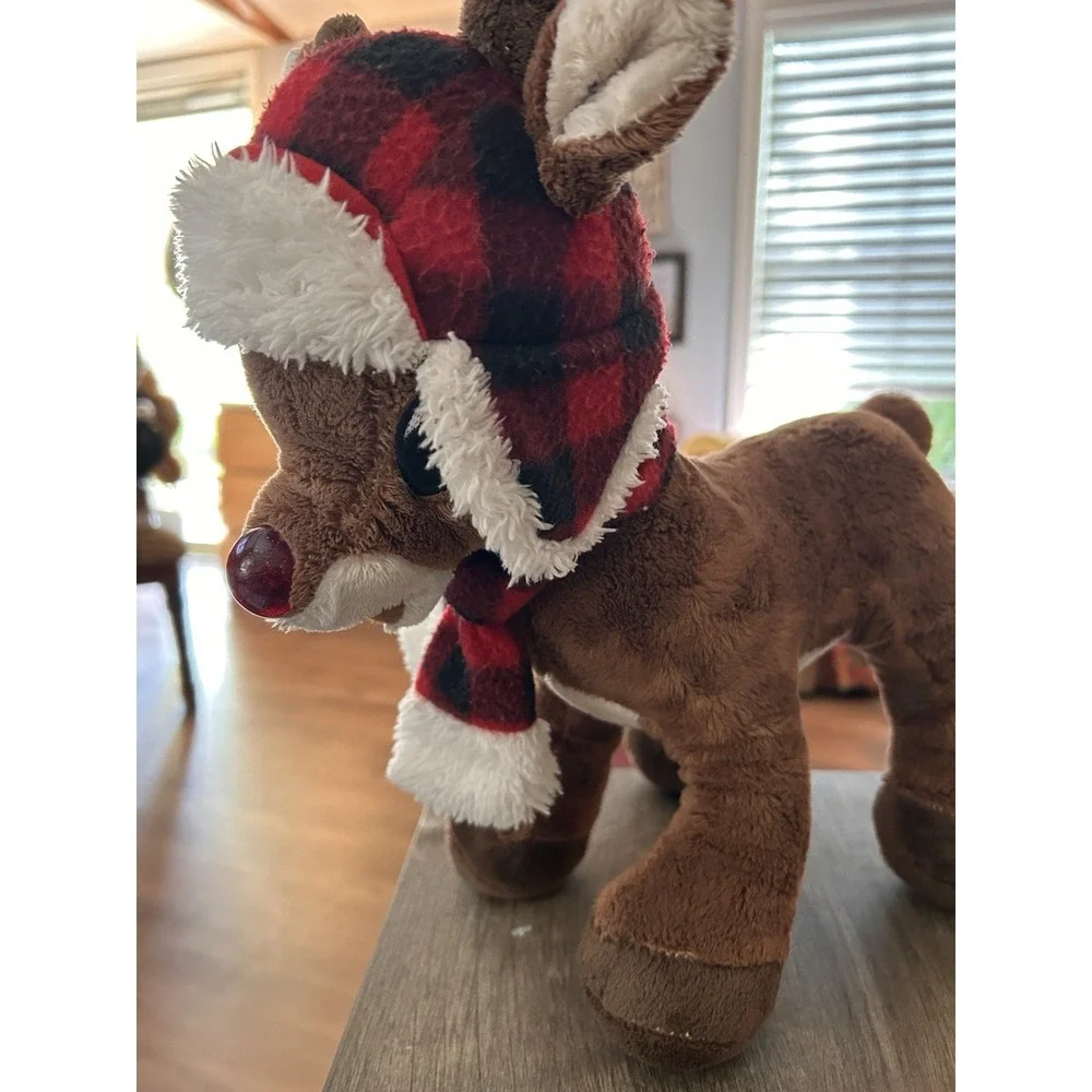 Dan Dee Collectors Choice Rudolph The Red Nosed Reindeerplush‎ 2013 Plaid Hat